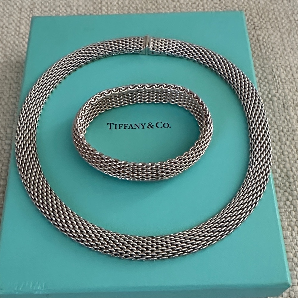 Tiffany & Co. Somerset Silver Necklace and Bracelet